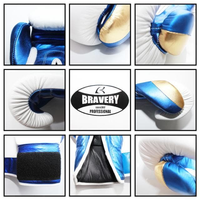 BRAVERY・ブレベリー　ボクシンググローブ　マジックテープ　メタリックブルー
