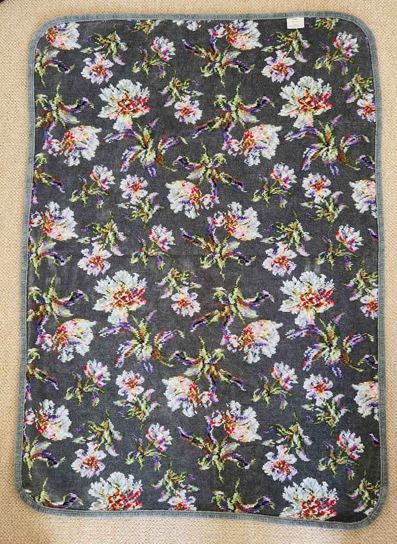 FEILER フェイラー 膝掛け ブランケット 花柄 シェニール織 グレー 上品