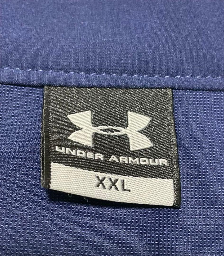 美品 アンダーアーマー　セットアップ　XXL ネイビー×グリーン　ジャージ