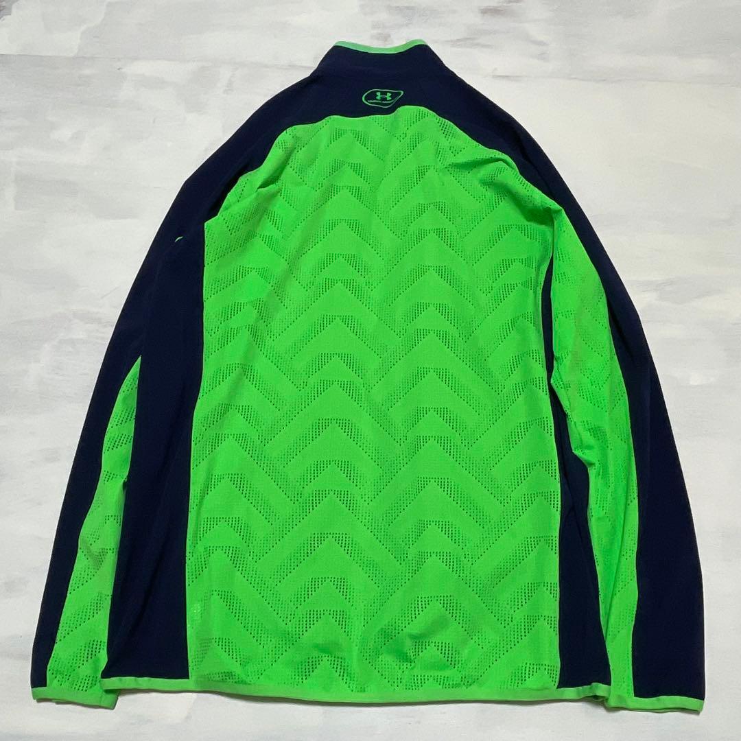 美品 アンダーアーマー　セットアップ　XXL ネイビー×グリーン　ジャージ