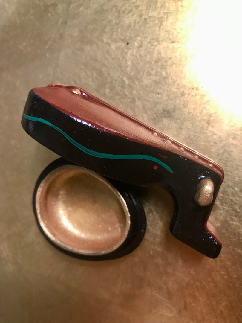 姿の良い香合　本金箔　ビンテージ　茶道具　古美術　蒲池窯造 琵琶　香合