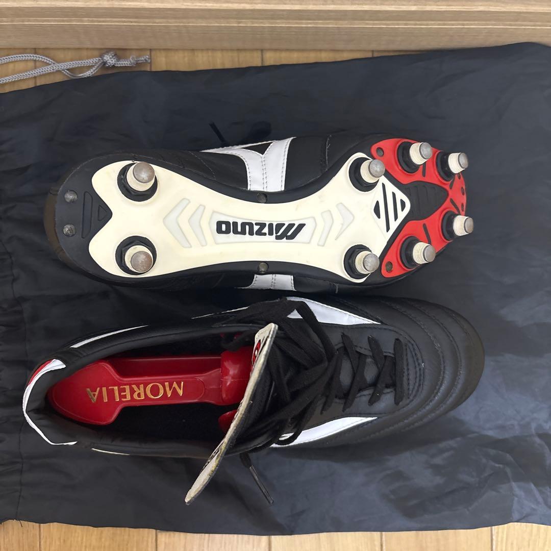 Mizuno モレリア サッカーシューズ ブラック/ホワイト/レッド 取替式