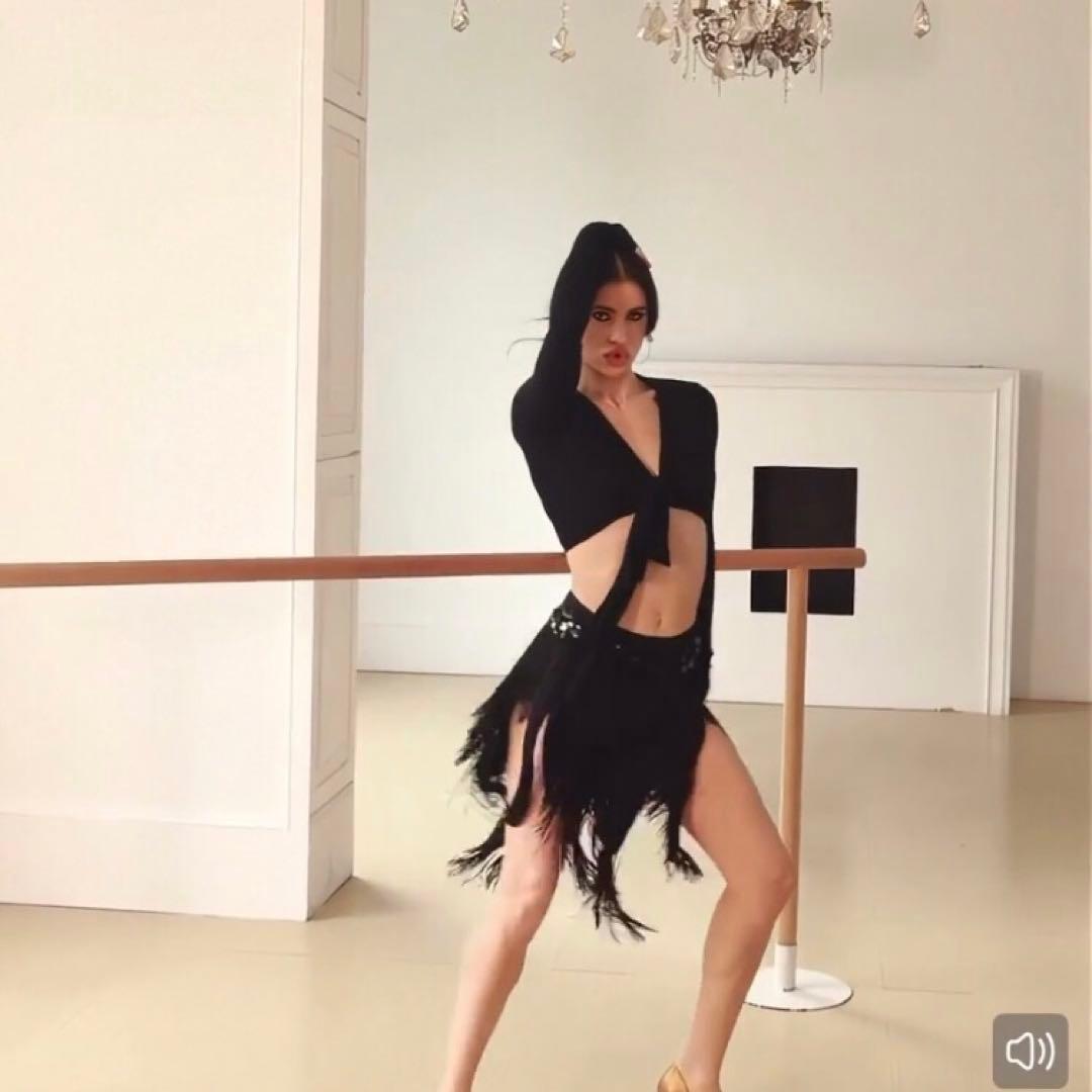 zym社交ダンス練習着　ラテンダンススカート　フリンジスカート　レッスンウェア￼
