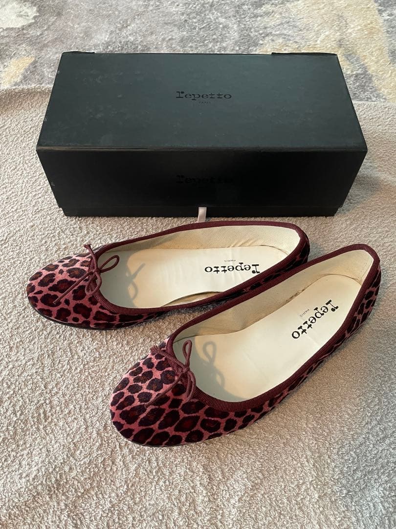 Repetto レオパード柄 バレエシューズ 箱付き