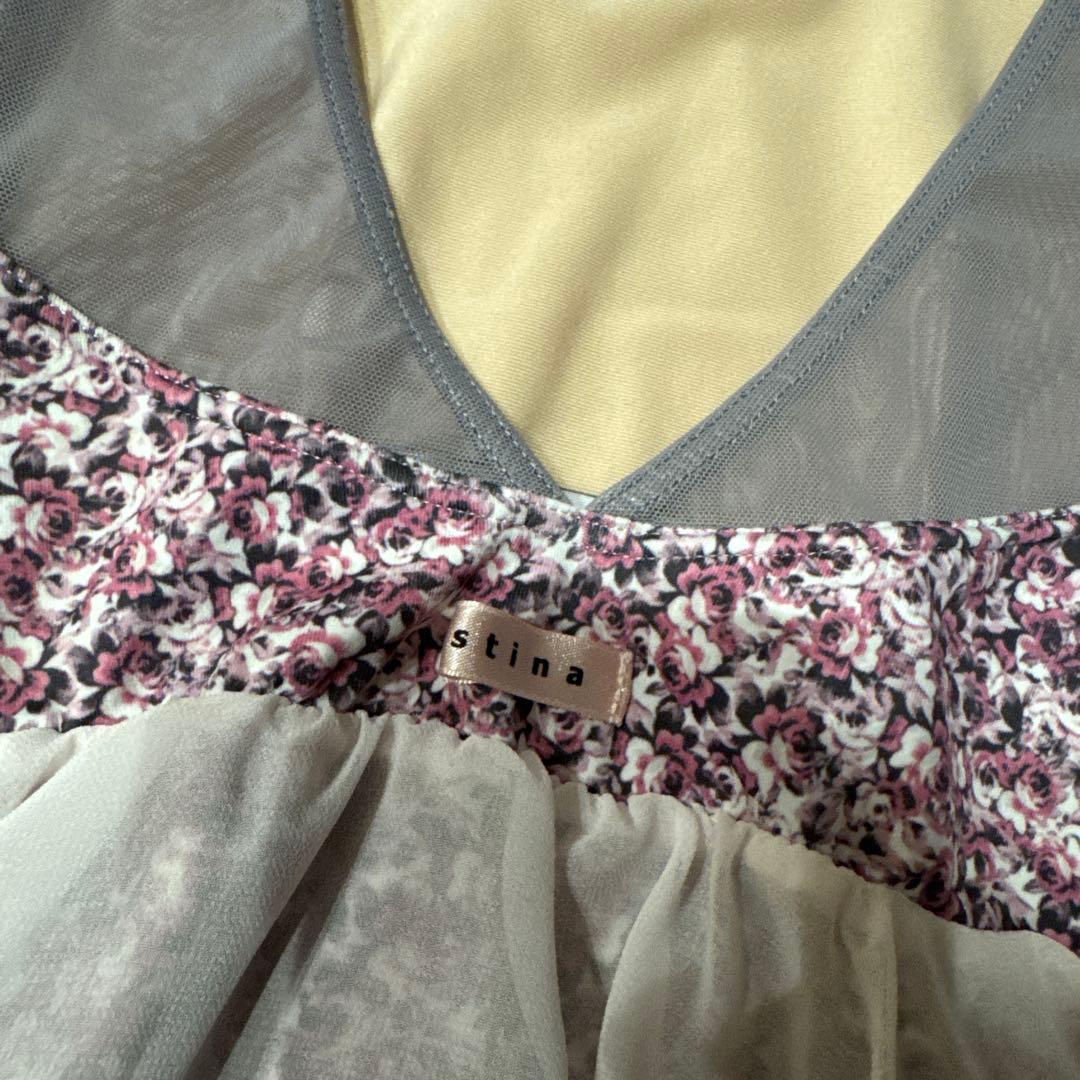 stina バレエ レオタード 花柄 グレー スティナ Pサイズ キッズ
