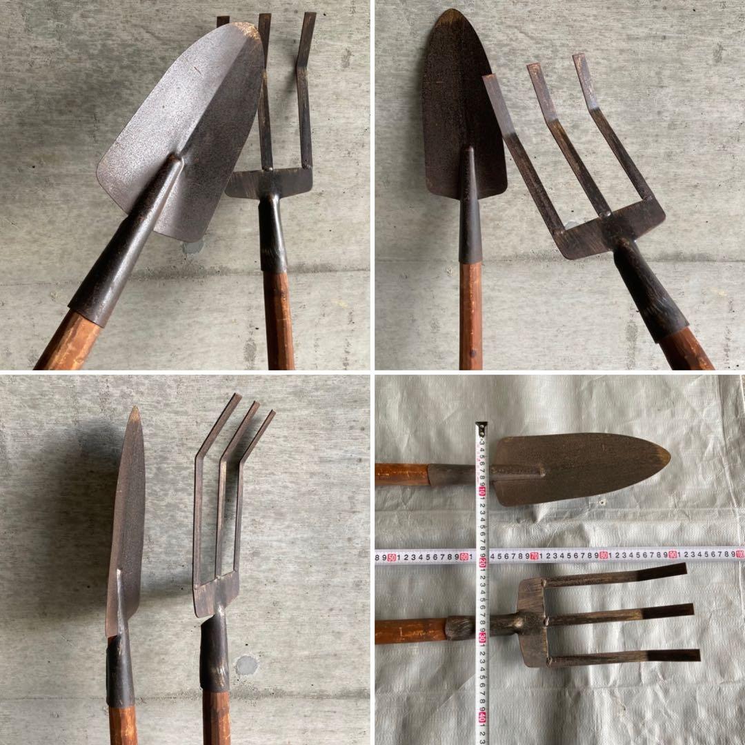 シャベル スコップ 鍬 農具 木製 鉄製 置物 壁掛け インテリア ビンテージ調