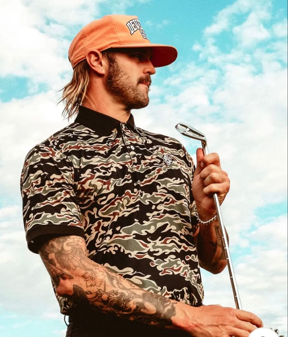 デヴァローゴルフ　DEVEREUX GOLF 迷彩柄 ポロシャツ メンズ