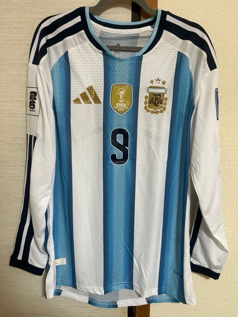 【新品】アルバレス　アルゼンチン代表　選手仕様　2026　ホーム　長袖フルパッチ