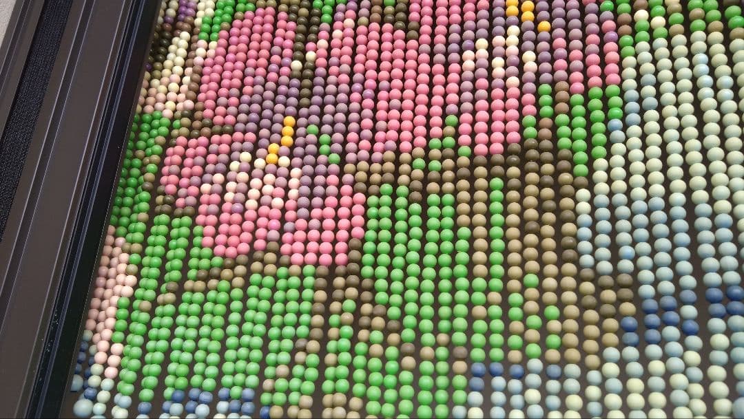 昭和レトロ 珠のれん 珠暖簾 花柄 のれん ハンドメイド レトロポップ 玉のれん