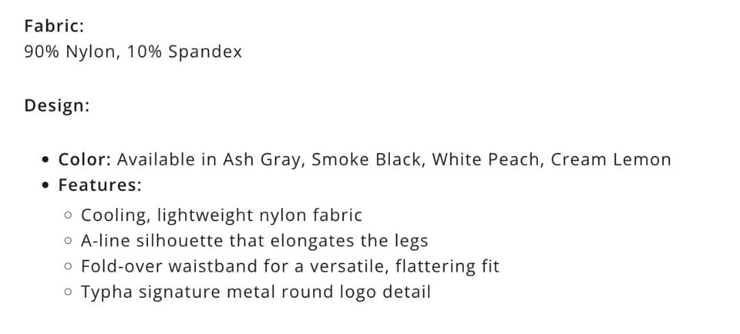 Typha ダンスショートパンツ cream lemon