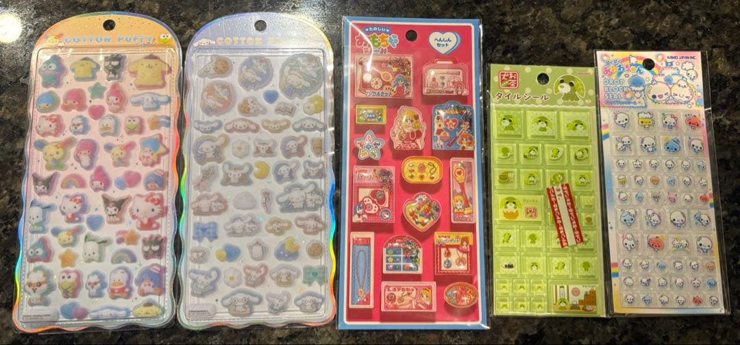 【正規品】ボンボンドロップシールうるちゅる、おはじき 、タイル12枚セット