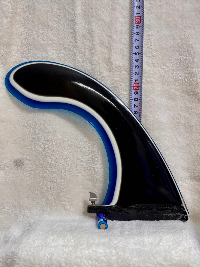 c*7様 WING NUTロングボードフィン 黒/青 9.0inch( 全高25