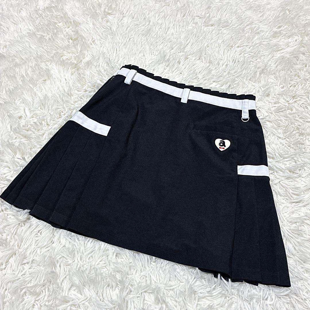 【美品】アルチビオ archivio ゴルフスカート サイドプリーツ 黒 白
