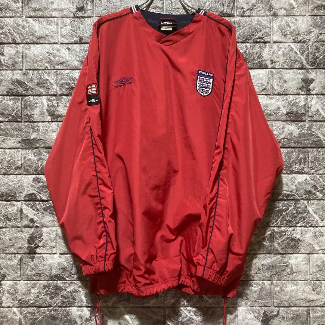 希少UMBRO x England プルオーバー ナイロンジャケット Vネック