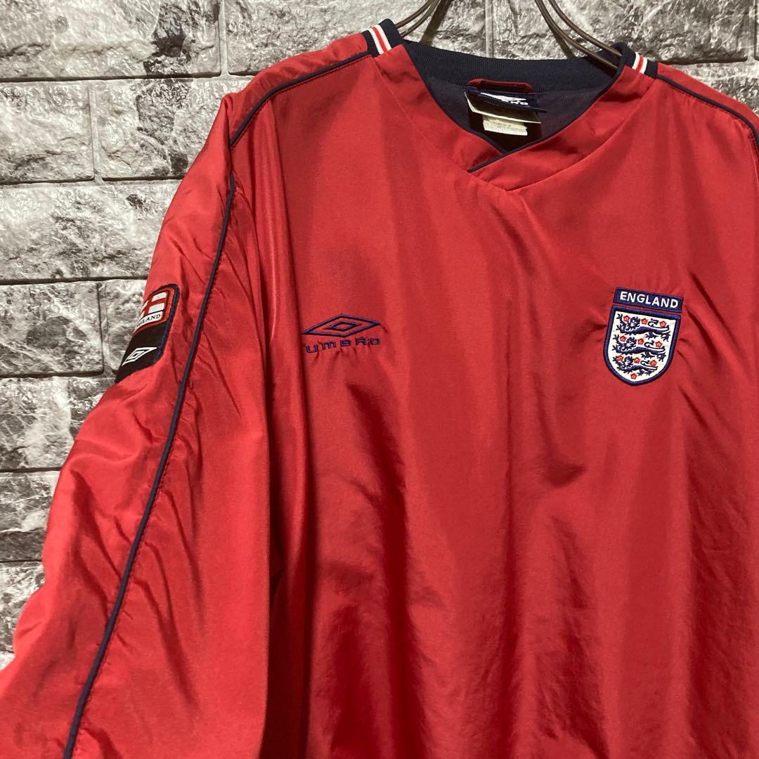 希少UMBRO x England プルオーバー ナイロンジャケット Vネック