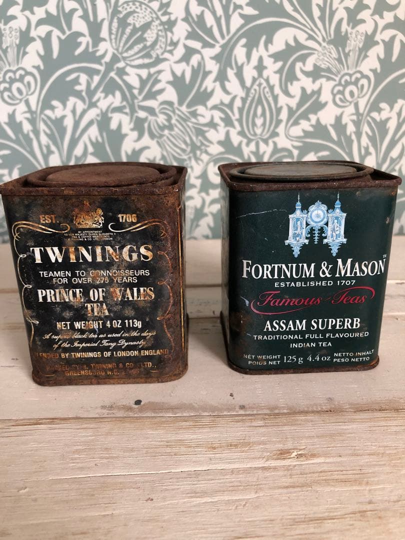 Twinings & Fortnum & Mason アンティーク缶紅茶缶セット