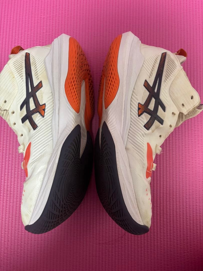 ASICS バレーボールシューズ ホワイトオレンジブラック　メタライズ　27.5