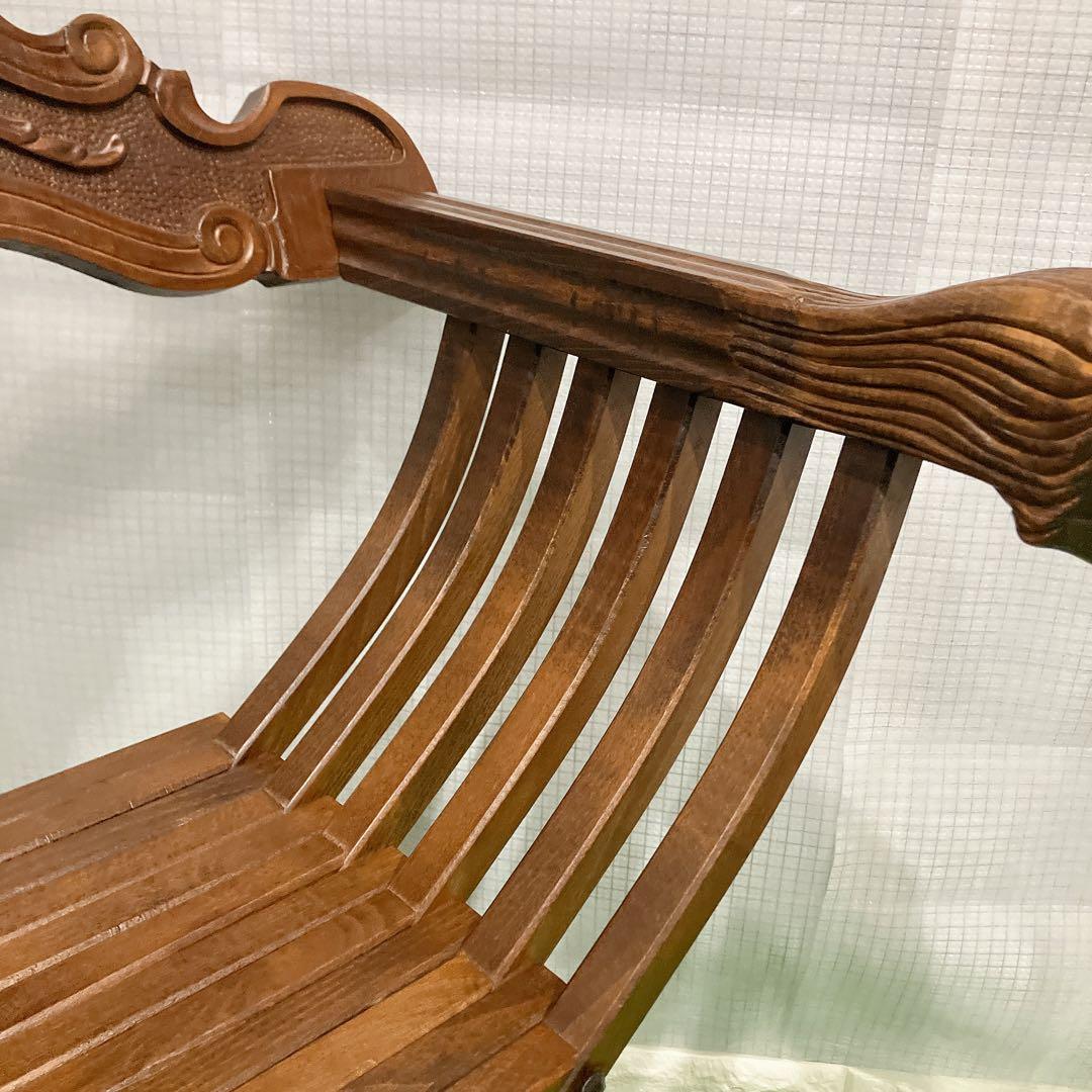 美品 イタリア製 サヴォナローラチェア ライオンチェア 折り畳み椅子