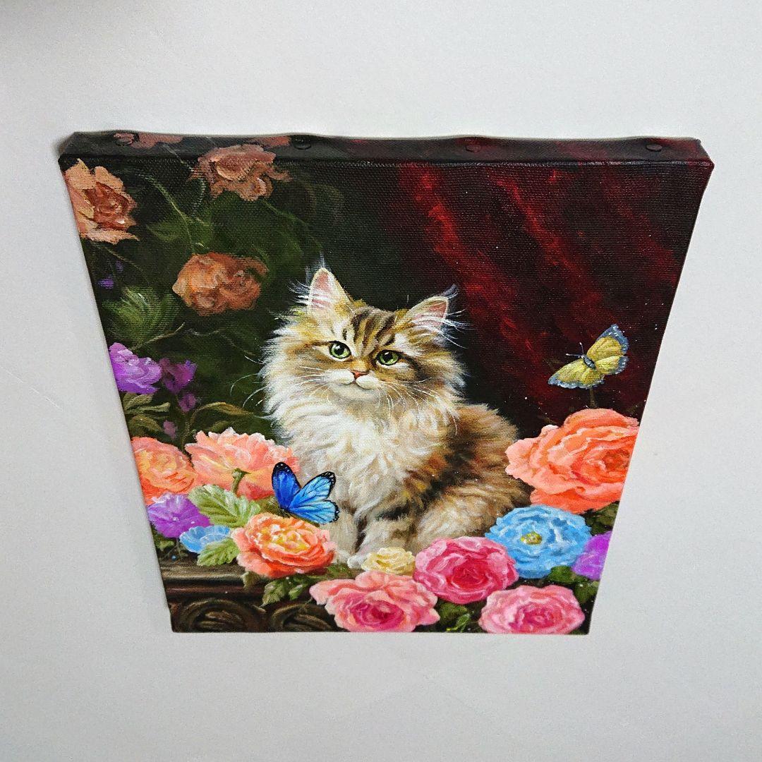 【ねこ】アクリル画 F3 風景画 絵画 動物画