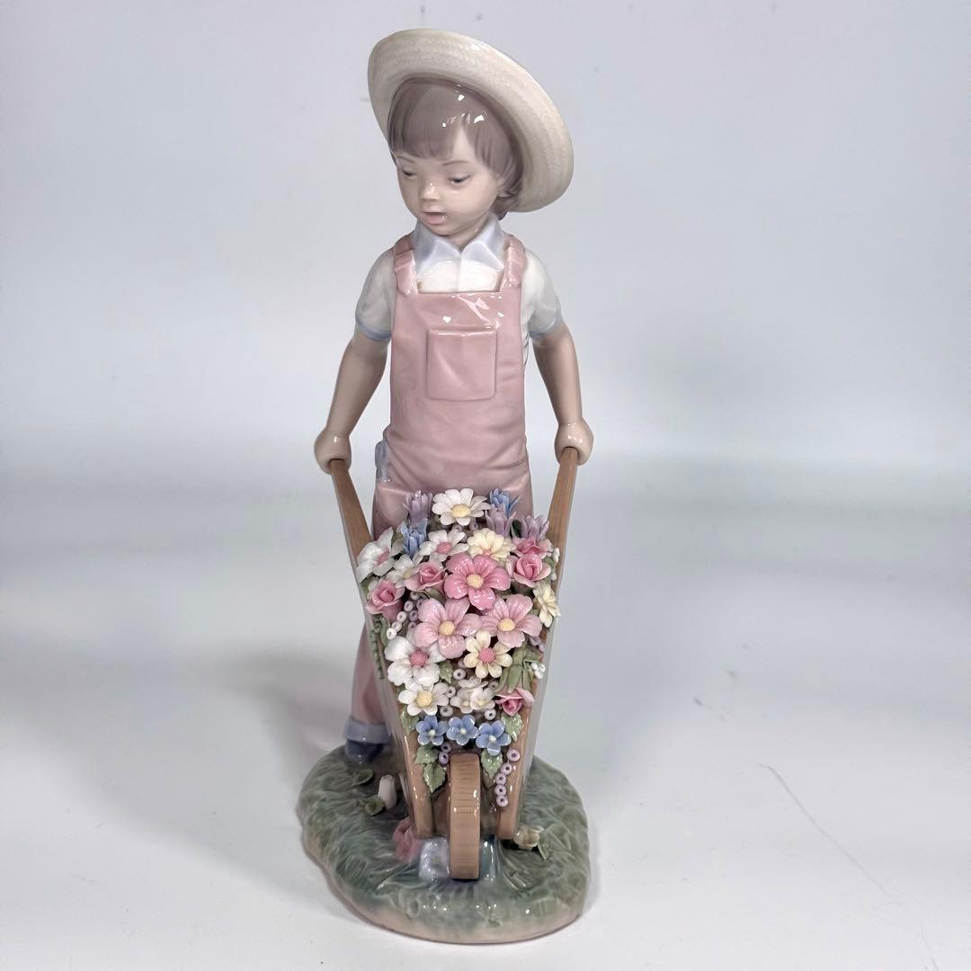 希少 LLADRO リヤドロ 花車 フィギュリン 陶器人形 置物　1283