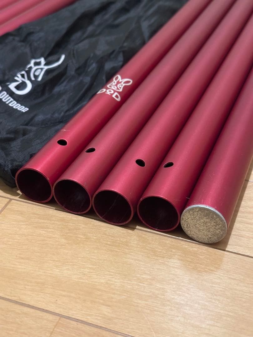 DOD BIGタープポール RED 2本（旧ブランドロゴ）