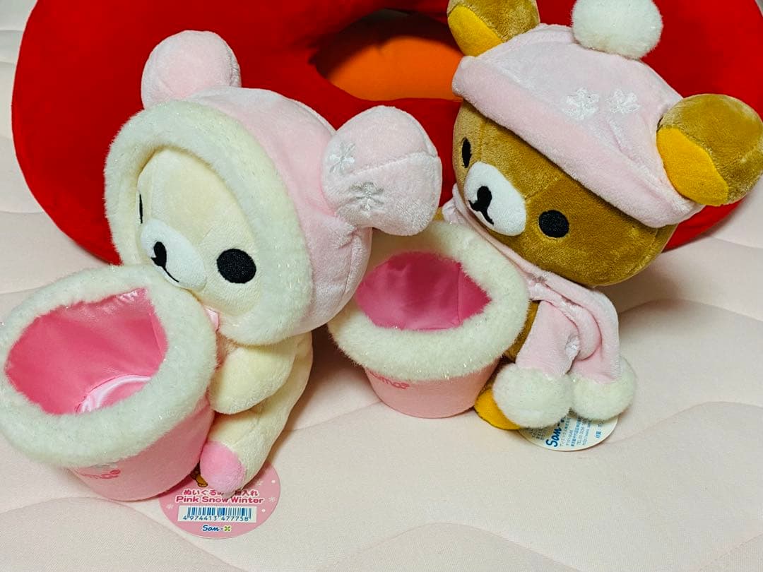リラックマ　ぬいぐるみ　小物入れ　Pink  Winter セット