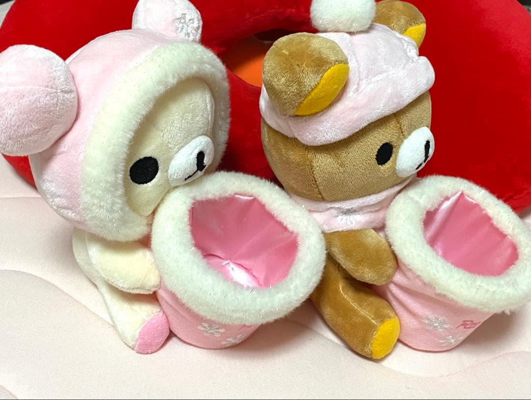 リラックマ　ぬいぐるみ　小物入れ　Pink  Winter セット