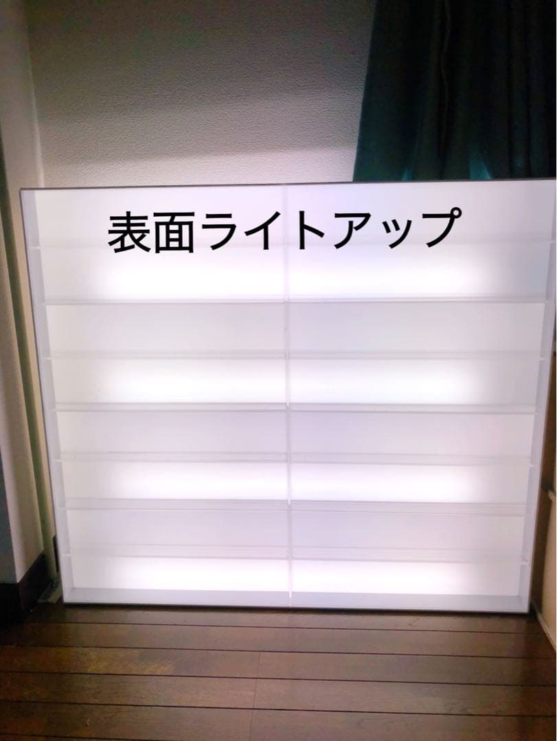 【値下げ交渉歓迎！】ライトアップできるアクリル飾り棚　落下防止ストッパー付き