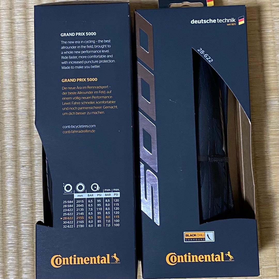 【新品】Continental GP5000 クリンチャー 28c 2本セット