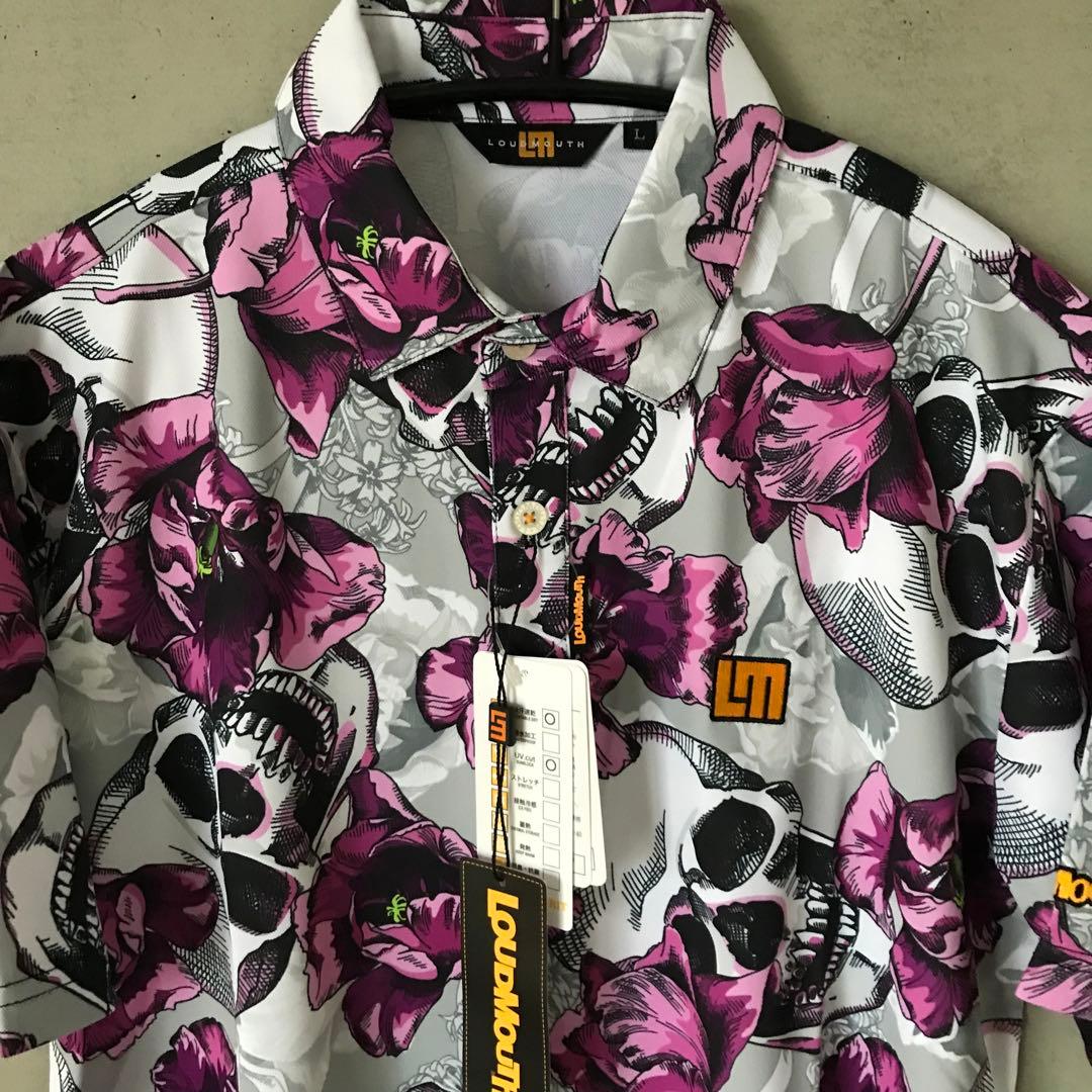 【新品】Lサイズ ラウドマウス LOUDMOUTH 半袖ポロシャツ スカル