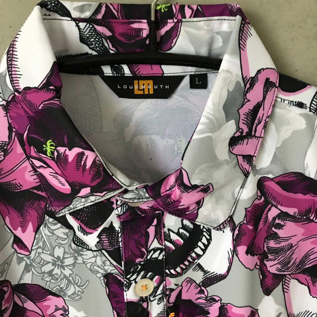 【新品】Lサイズ ラウドマウス LOUDMOUTH 半袖ポロシャツ スカル