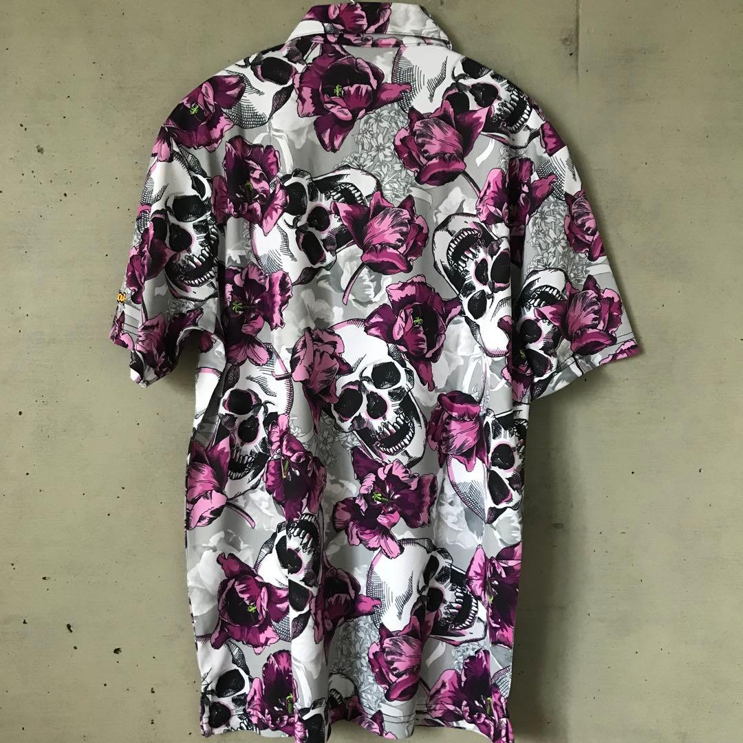 【新品】Lサイズ ラウドマウス LOUDMOUTH 半袖ポロシャツ スカル