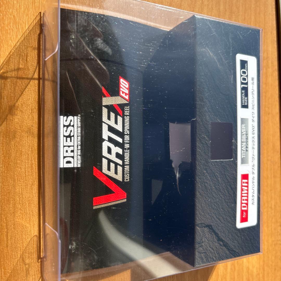 ドレス ダイワ用 100㎜ チタンシルバーダブルハンドル ヴァーテックス EVO