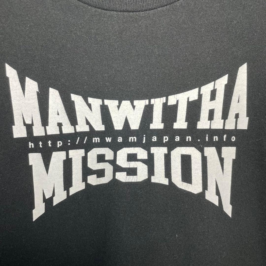 MANWITHAMISSION マンウィズ　Tシャツ　サイズM デカロゴ　古着