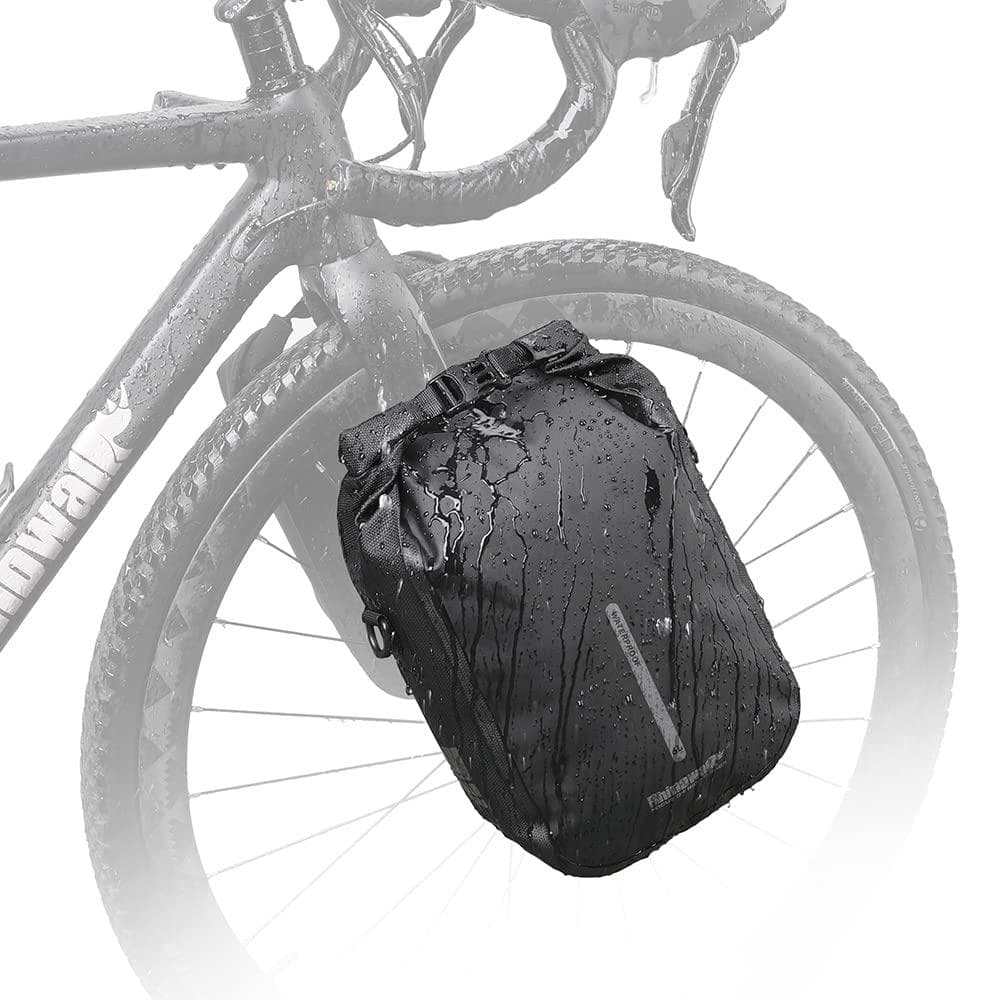 自転車 フォークバッグ ラック不要 ワンタッチ 完全防水 取付具付 4Lペア