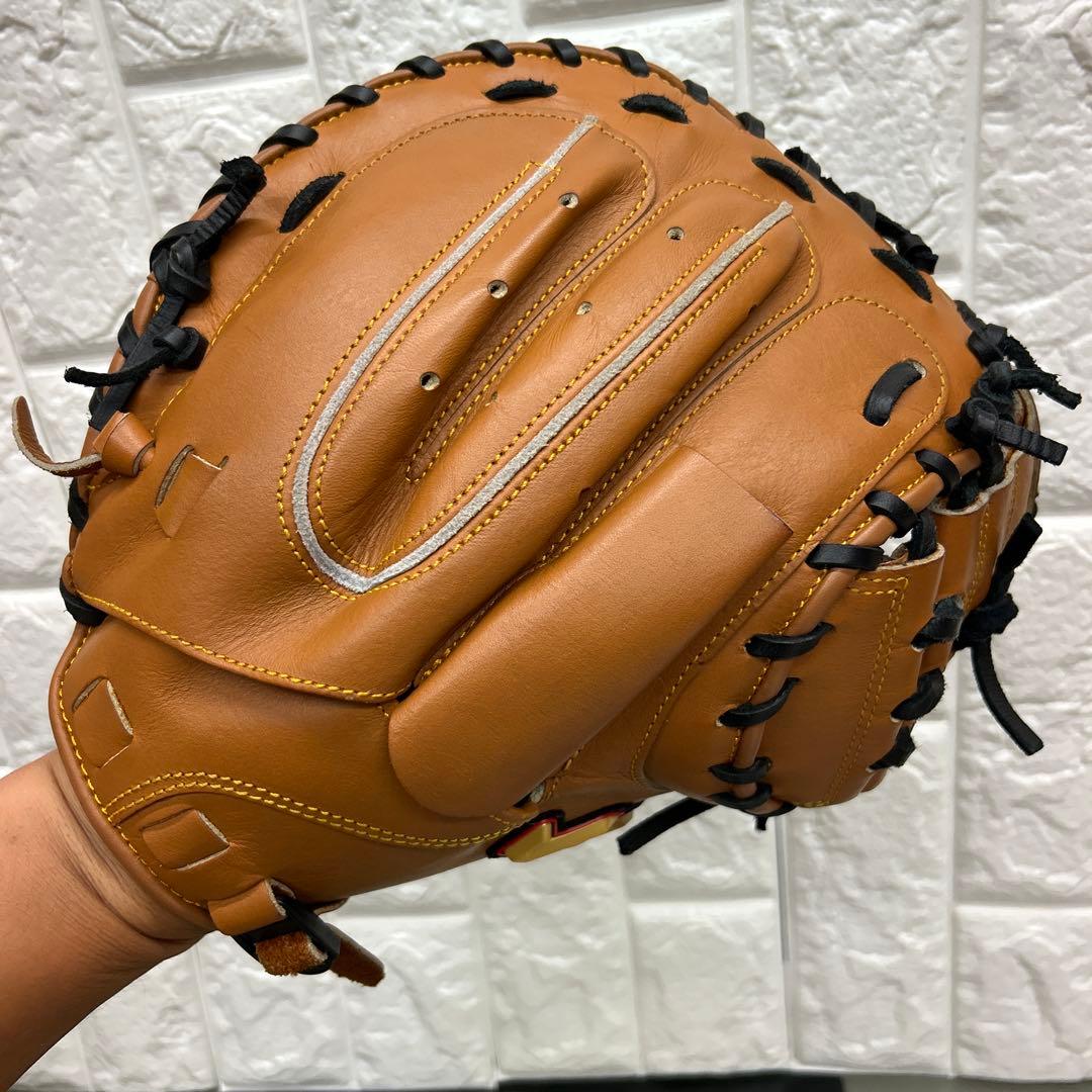 【美品】野球 グローブ 軟式 一般 キャッチャーミット ハタケヤマ
