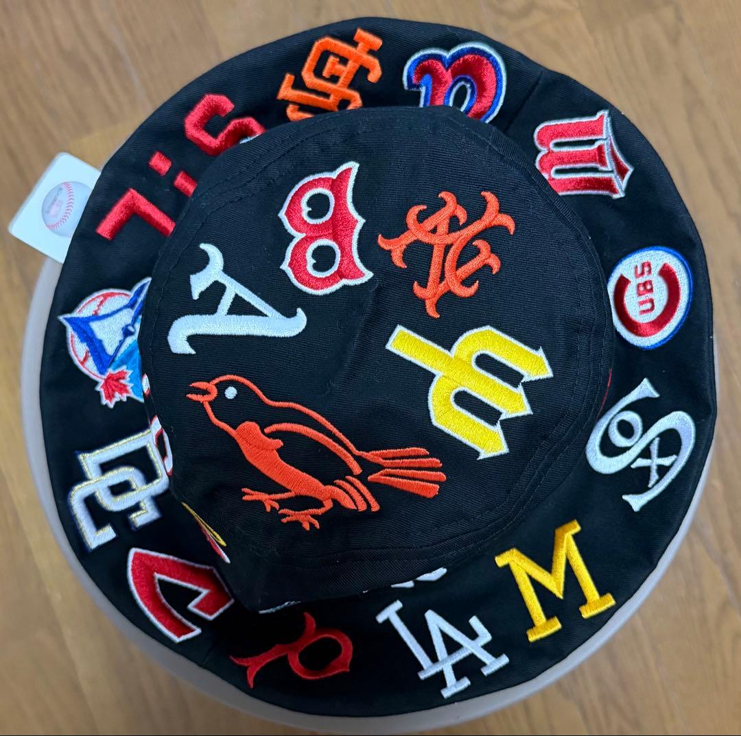 ニューエラ バケットハット TEAM LOGO ALLOVER MLB