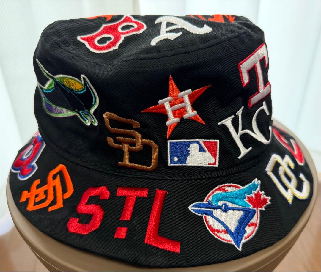 ニューエラ バケットハット TEAM LOGO ALLOVER MLB