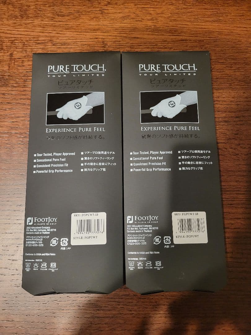 23センチ×2枚セット フットジョイ ピュアタッチグローブ FOOTJOY