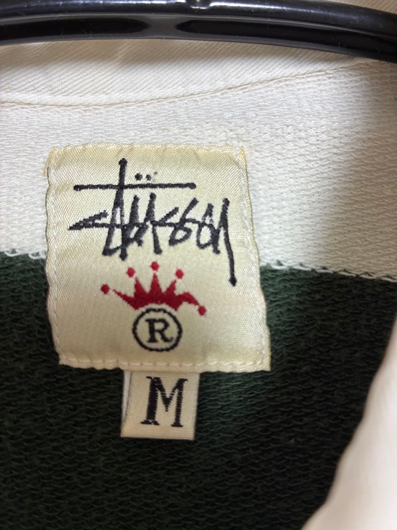 90s old stussy ラガーシャツ 白タグ USA製 Mサイズ【超希少】