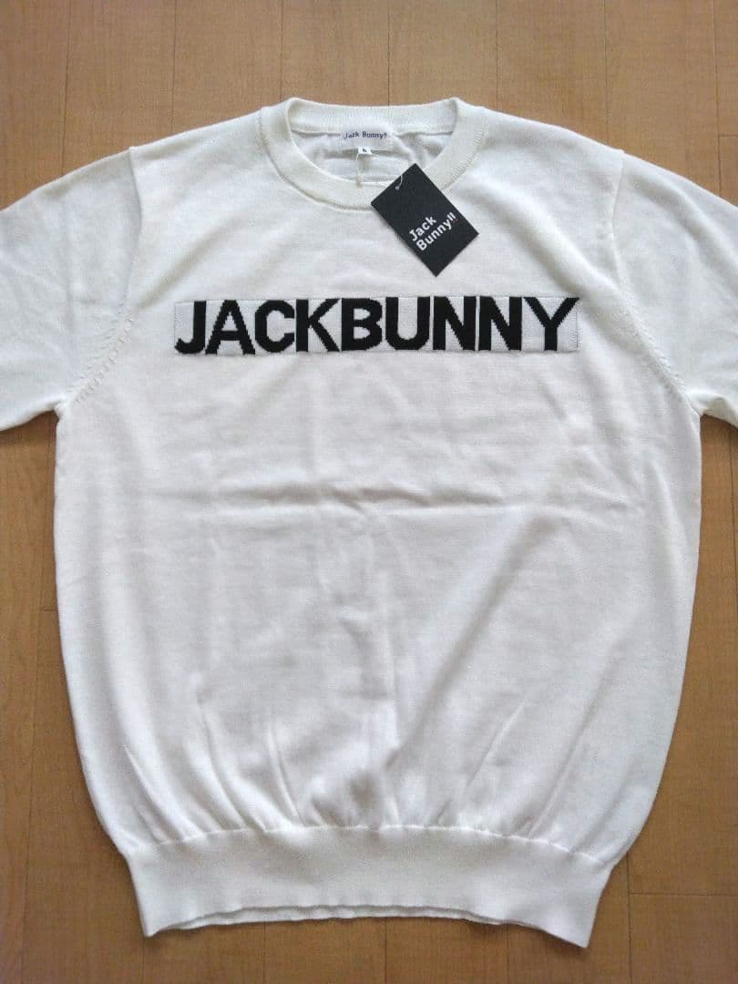 【新品】Jack Bunny!! ホワイト クルーネック ロゴセーター サイズ6