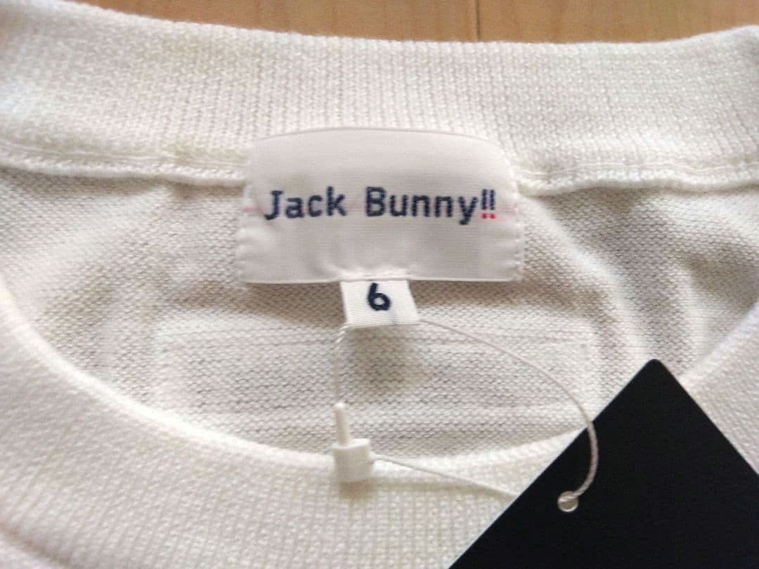 【新品】Jack Bunny!! ホワイト クルーネック ロゴセーター サイズ6