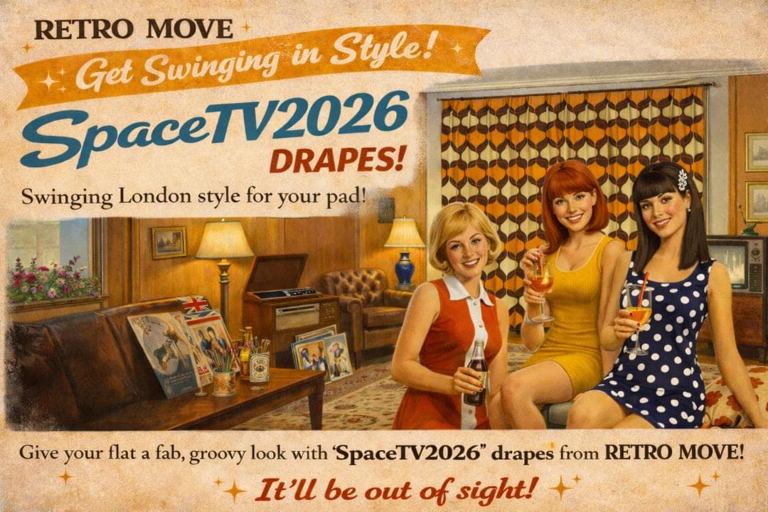レトロ Mod ミッドセンチュリー ドレープカーテン スインギングロンドン