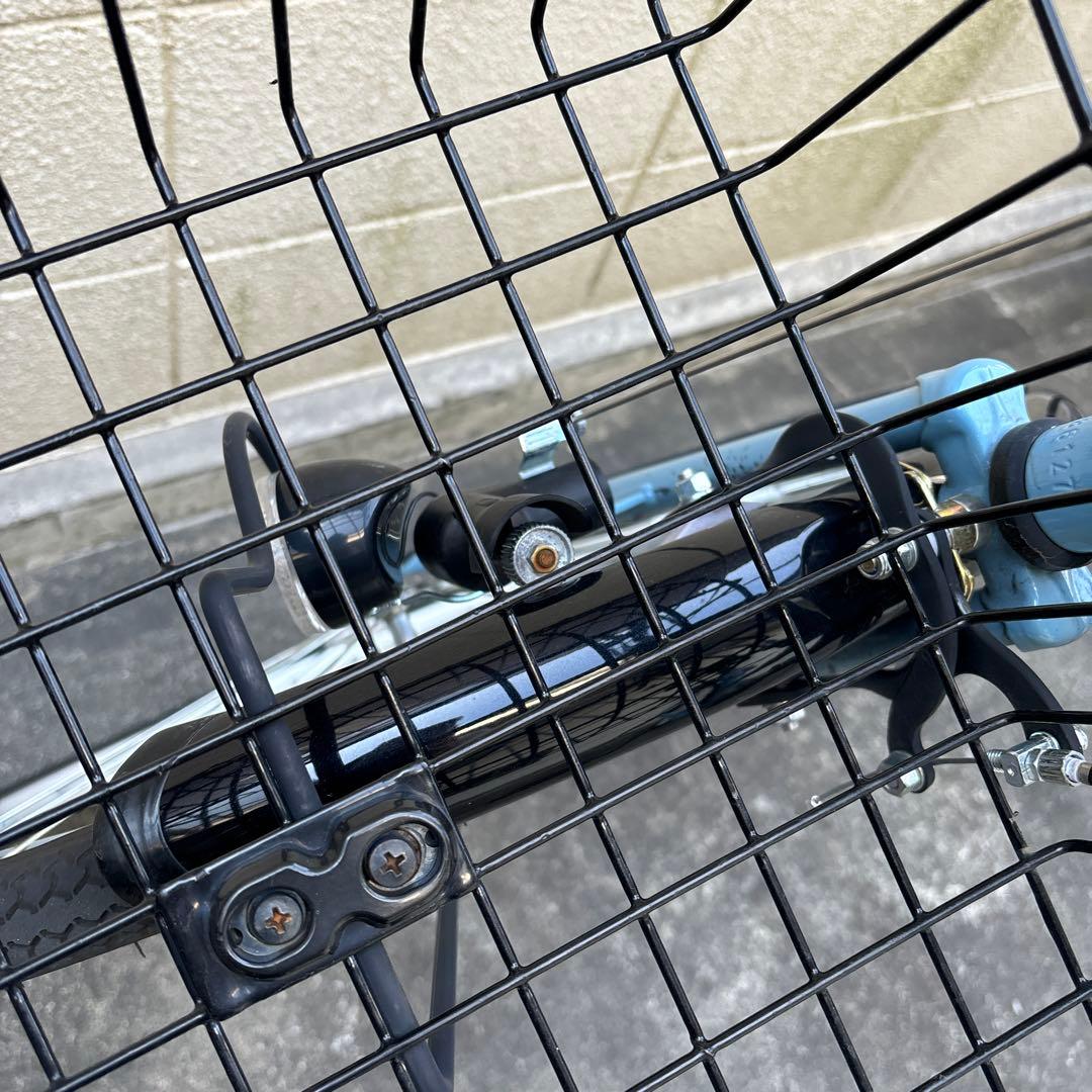 水色 シティサイクル 26インチ 前面バスケット付き