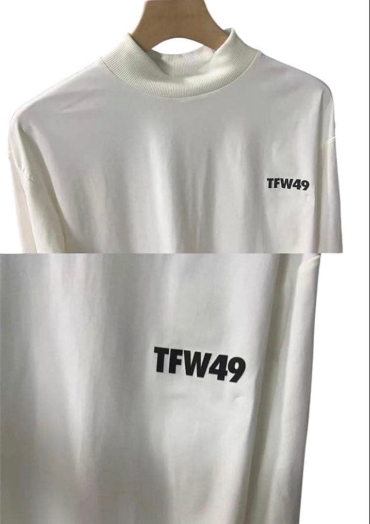 【美品】 TFW49 長袖モックシャツ　XL ホワイト