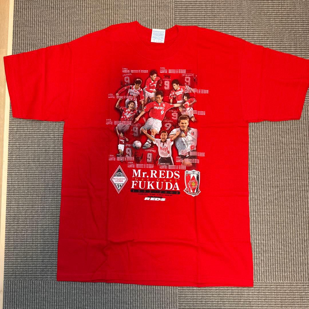 浦和レッズ　福田正博　引退記念　Tシャツ　サイン入り
