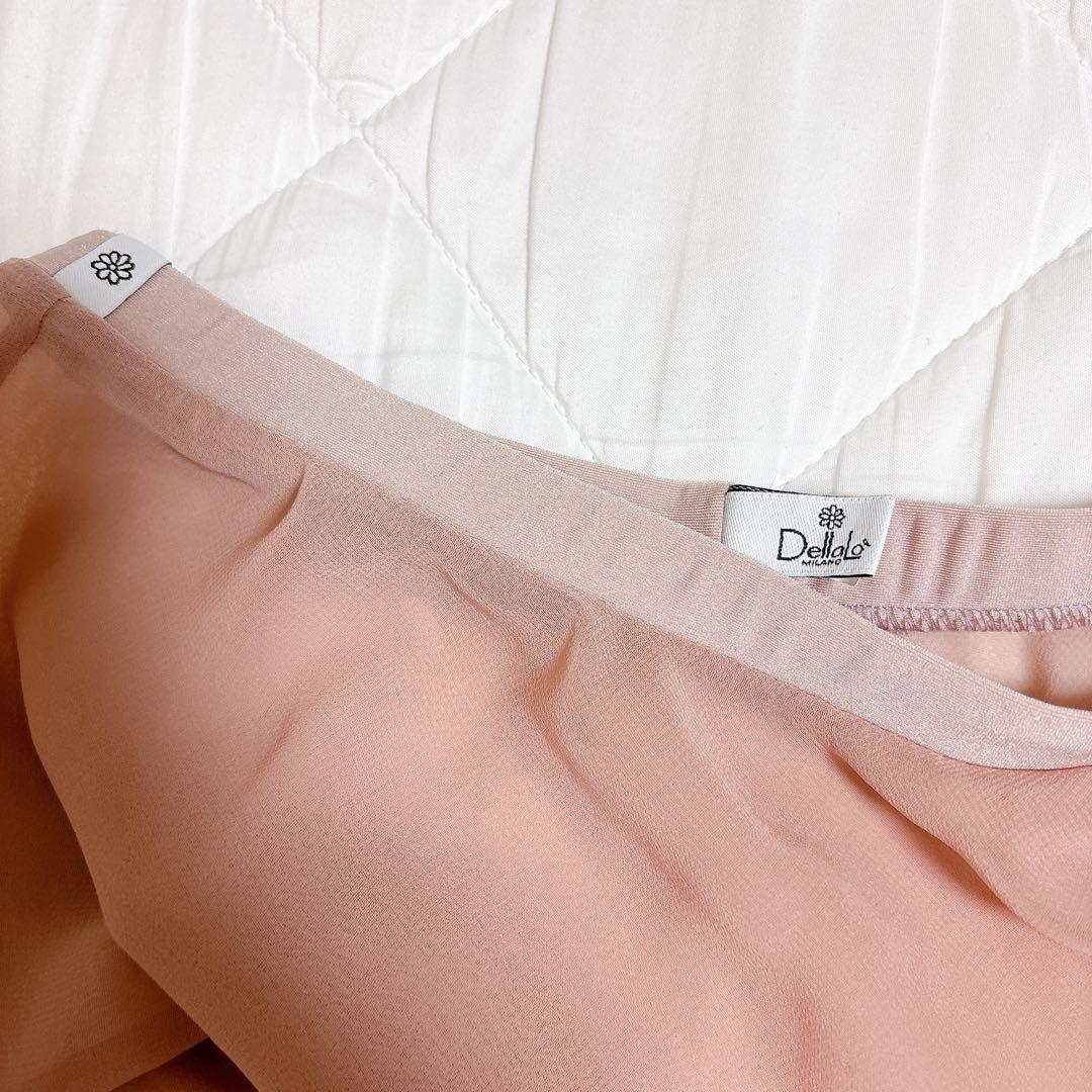 デラロミラノピンク シフォン バレエスカート M