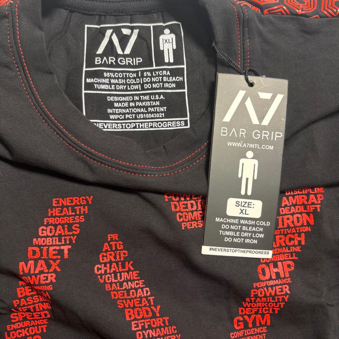 新品 A7 Bar Grip Tシャツ XL 黒×赤ステッチ 激レアデザイン