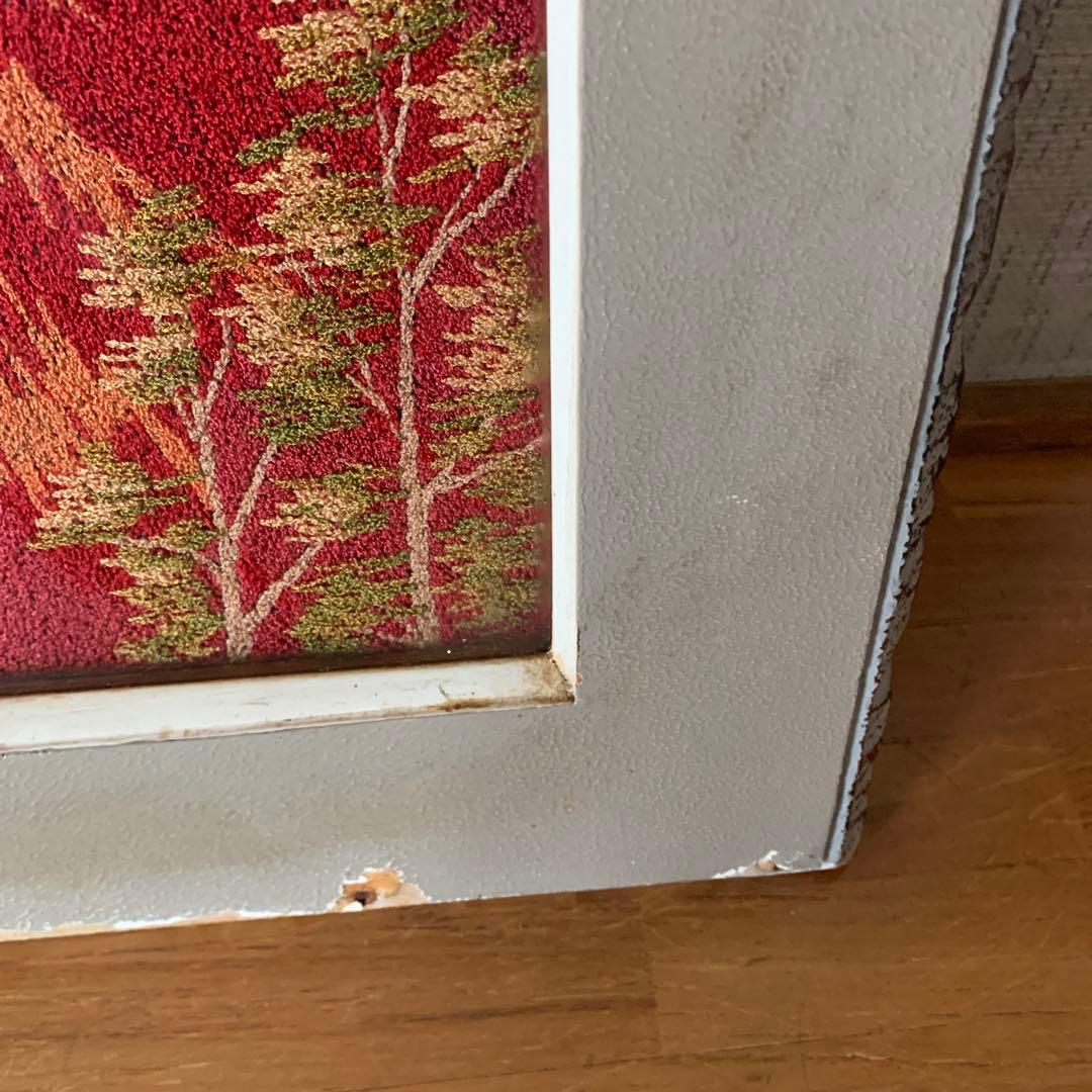 赤富士　額　刺繍