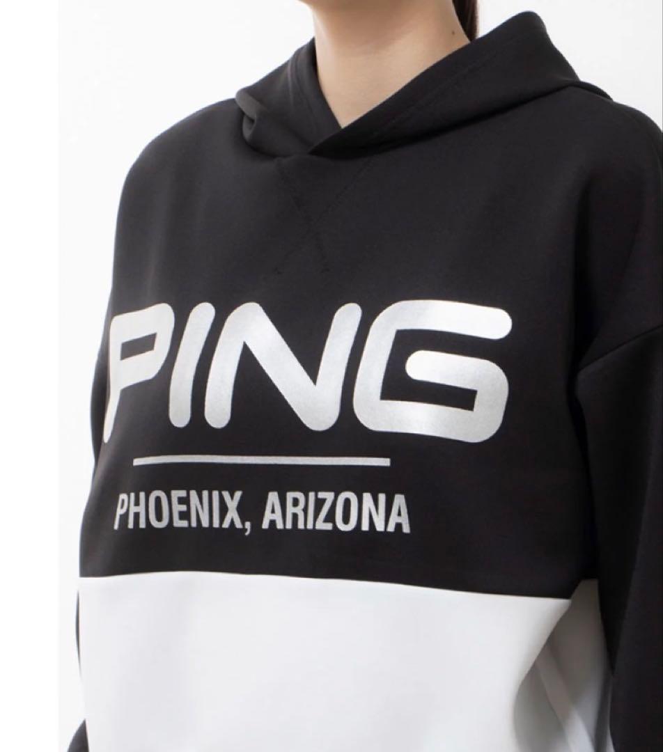 L ☆新品☆ ping （ピン）　 レディースフード付きゴルフウェア　ブラック
